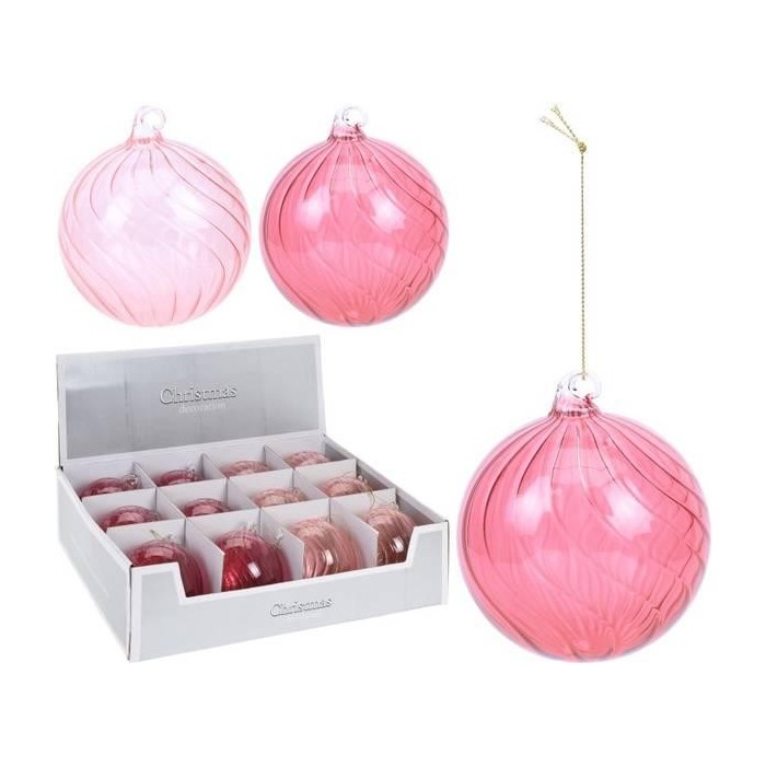 SFERA VETRO 8CM ROSA 2ASS